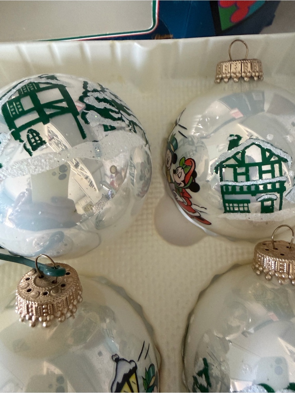 Disney Mickey Unlimited Christmas by Krebs Glass Ornaments - Set of 4 - Picture 4 of 8